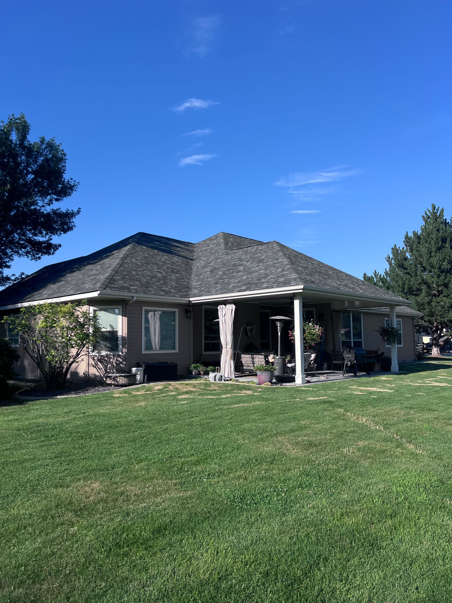 Full Re-Roof on a Home and Shop Using Malarkey Storm Gray Shingles